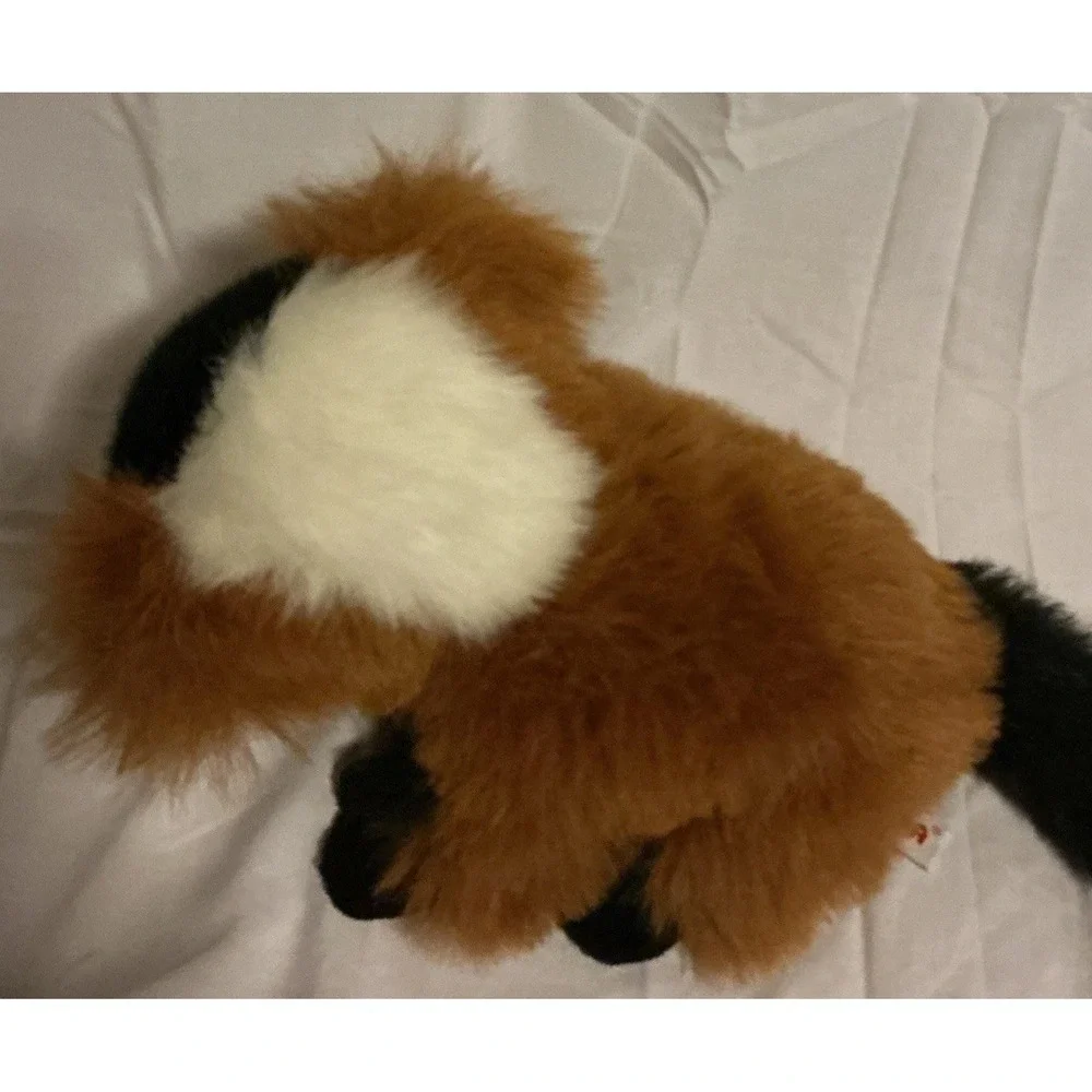 Aurora World Lemur Stuffie Plush Black & Brown Red 8